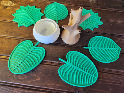 Leaf Coaster Set with Decorative Pot Holder (6-Piece)