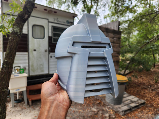 Cylon-Inspired Display Helmet – Retro Sci-Fi Collectible (Raw mask)