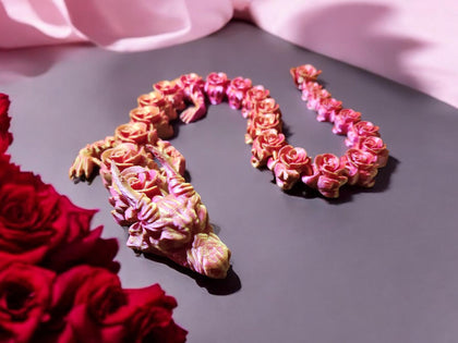 Rosalina – 24″ Red & Gold Rose Dragon
