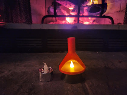 Mid-Century Modern Tea Light Fireplace